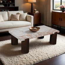 Load image into Gallery viewer, Campania - Marble And Oak Wood Coffee Table - Cream
