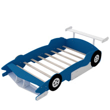 Load image into Gallery viewer, Race Car-Shaped Platform Bed With Wheels
