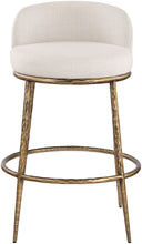 Load image into Gallery viewer, Ferro - Performance Fabric Upholstered Bar Stool - Antique Brass
