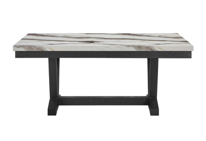 D1319 - 5 Piece Dining Room Set (Dining Table And 4 Dining Chair) - Black / Light Gray / White