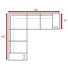 Load image into Gallery viewer, Wide Reversible Outdoor Sectional Sofa With Cushions - Brown / Gray
