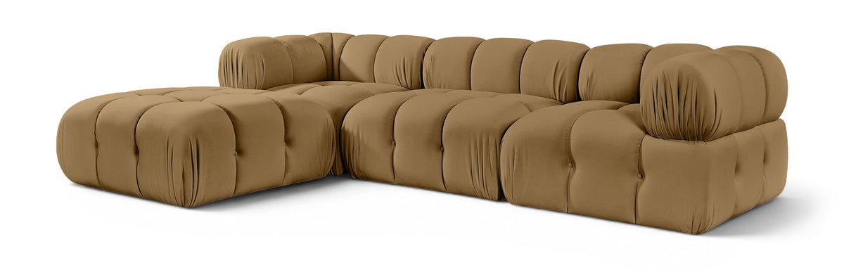 Orin - Velvet 4 Piece Modular Sectional With Chaise