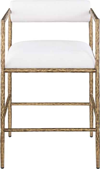Axis - Linen Textured Cream Fabric Upholstered Counter Stool (Set of 2)
