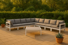 Load image into Gallery viewer, Nizuc - Outdoor Patio 9 Piece Modular Sectional With White Frame
