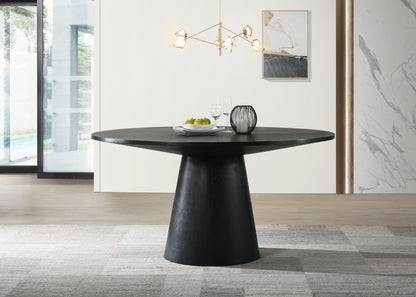 Jasper - Wide Round Dining Table - Black