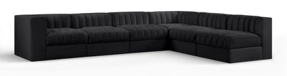 Rummi - Velvet Performance Fabric Upholstered 6 Piece Modular Sectional