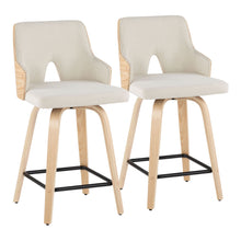 Load image into Gallery viewer, Stella - Contemporary Fixed Height Counter Stool With Swivel Square Footrest (Set of 2)
