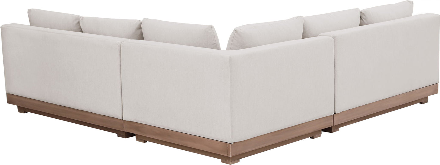 Solace - Olefin Performance Fabric 3 Piece Outdoor Patio Modular Sectional (2 Loveseats & Corner Chair)