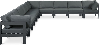 Nizuc - Outdoor Patio 10 Piece Modular Sectional With Gray Frame