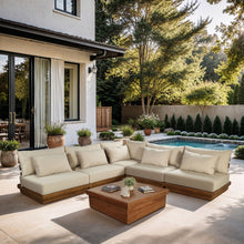 Load image into Gallery viewer, Mirella - 5 Piece Water Resistant Fabric Upholstered Outdoor Patio Modular Sectional
