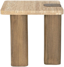 Load image into Gallery viewer, Ravenna - Genuine Fabric Travertine And Oak Wood Table
