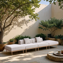 Load image into Gallery viewer, Laguna - 4 Piece 142" Outdoor Patio Armless Modular Sofa With 2 Backless Seats
