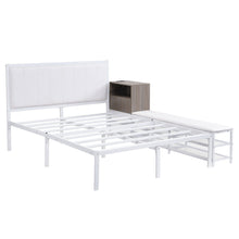 Load image into Gallery viewer, Platform Bed With 2 Tier Storage Shelves, Storage Cabinet

