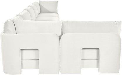 Hammond - Velvet Performance Fabric Upholstered 6 Piece L-Shaped Armless Sectional