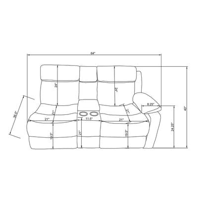 Blanche - Sectional Sofa With LED Lighting And Integrated Speaker - Gray