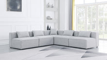 Load image into Gallery viewer, Cube - Linen 5 Piece Modular Corner Armless Sectional
