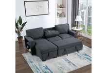 Load image into Gallery viewer, U0202 - Pull Out Sofa Bed - Dark Gray
