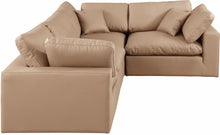 Load image into Gallery viewer, Comfy - 4 Piece Faux Leather Modular Sectional - Tan
