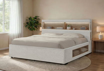 Sadie / Emma - 5 Piece Queen Bedroom Set (Bed, Dresser & Mirror, Nightstand, Chest) - Beige