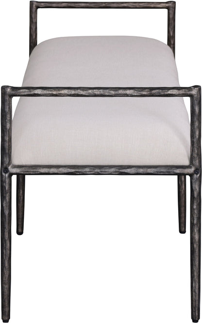 Axis - Linen Textured Beige Fabric Upholstered Bench - Ego Home Furniture