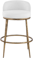 Load image into Gallery viewer, Ferro - Performance Fabric Upholstered Bar Stool - Antique Brass
