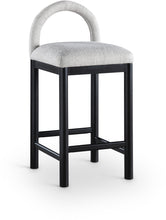 Load image into Gallery viewer, Conrad - Linen Counter Stool With Black Legs
