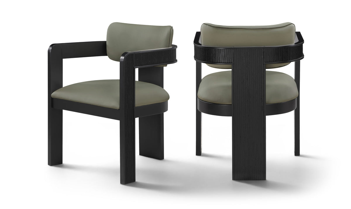 Sacha - Vegan Leather Upholstered Dining Chair With Black Base (Set of 2)