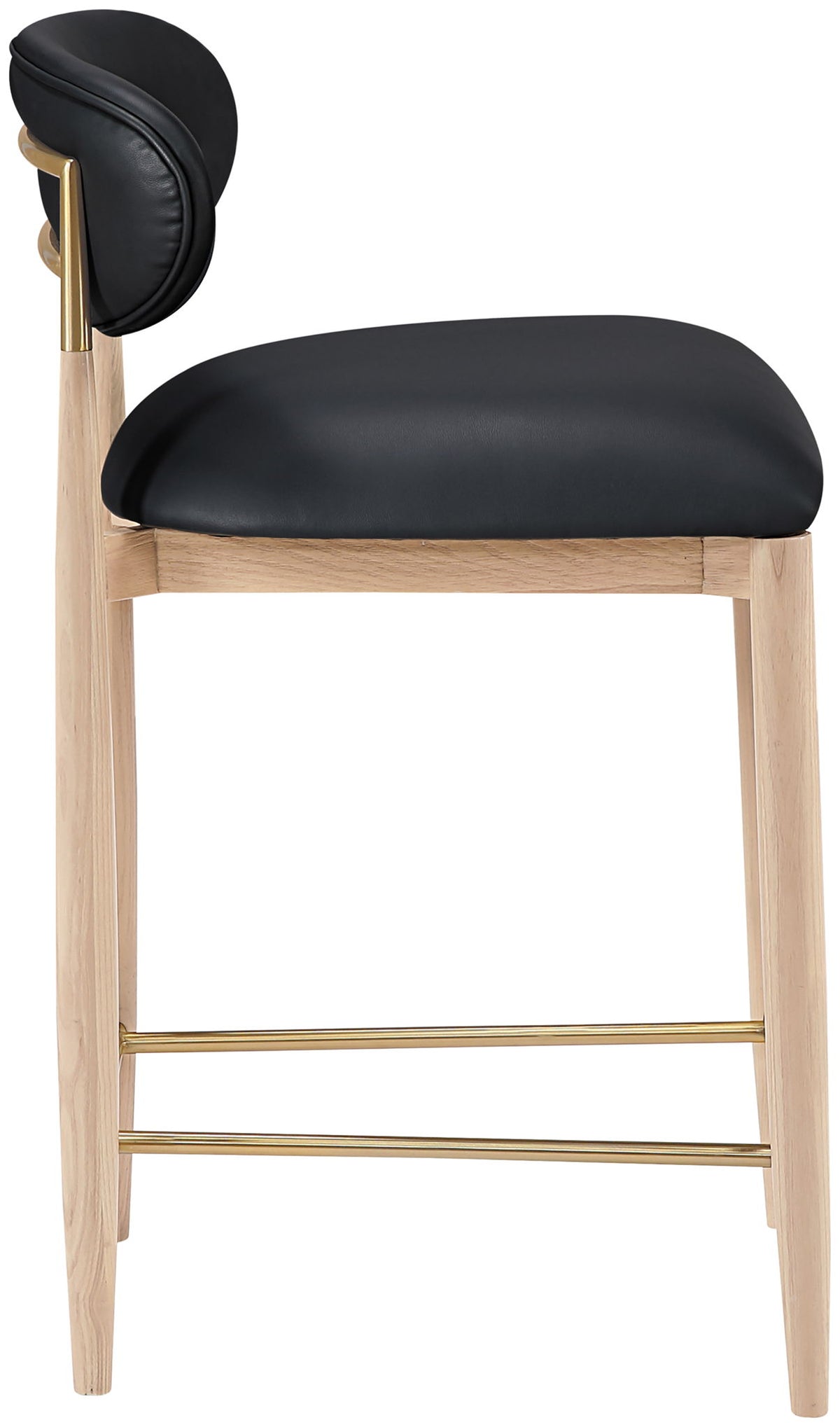 Riccio - Stool - Natural And Gold Frame
