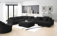 Load image into Gallery viewer, U242 - 7 Piece Setional With Right Chaise (1 RAF Chaise + 3 Armless Chair + 1 LAF + 1 Wedge + 1 Console) - Without Ottoman - Black
