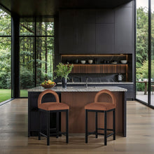 Load image into Gallery viewer, Conrad - Velvet Counter Stool With Black Legs
