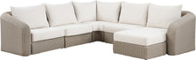 Load image into Gallery viewer, Seacrest - Olefin Water Resistant Fabric And Wicker 6 Piece Outdoor Patio Modular Sectional
