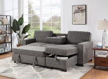 Load image into Gallery viewer, Estelle - Fabric Reversible Sleeper Sectional With Storage Chaise Drop-Down Table 2 Cup Holders And 2 USB Ports
