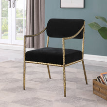 Load image into Gallery viewer, Bastille - Upholstered Dining Arm Chair (Set of 2) - Brass Frame
