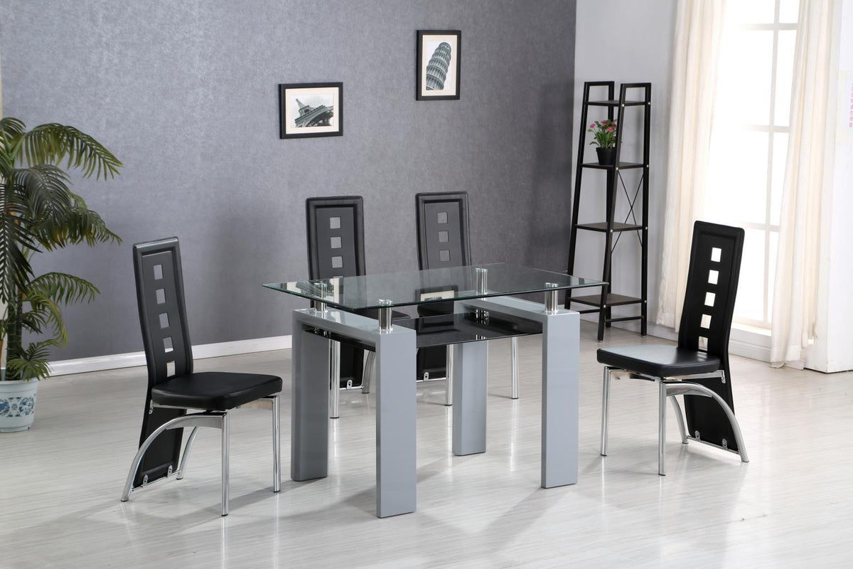 D311 - 5 Piece Dining Room Set (Table, 4 Side Chairs) - Black