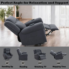 Load image into Gallery viewer, Domana - Polished Microfiber Power Nirion Recliner With Lift Heating Massage Chair - Dark Blue
