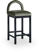 Load image into Gallery viewer, Conrad - Velvet Counter Stool With Black Legs
