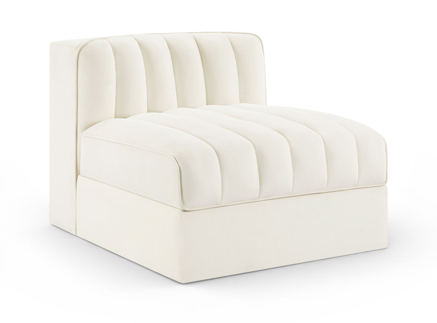 Rummi - Velvet Performance Fabric Upholstered Modular Armless Chair
