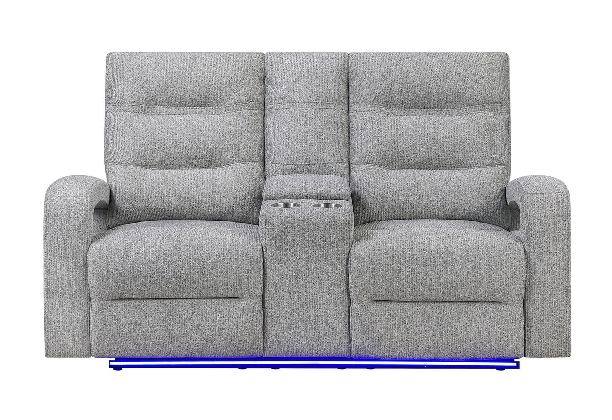 U6611 - 3 Piece Living Room Set (15 Power Reclining Sofa / Power Console Reclining Loveseat / Power Recliner) - Dark Gray