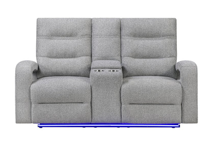 U6611 - 15 Power Reclining Sofa / Power Console Reclining Loveseat - Dark Gray