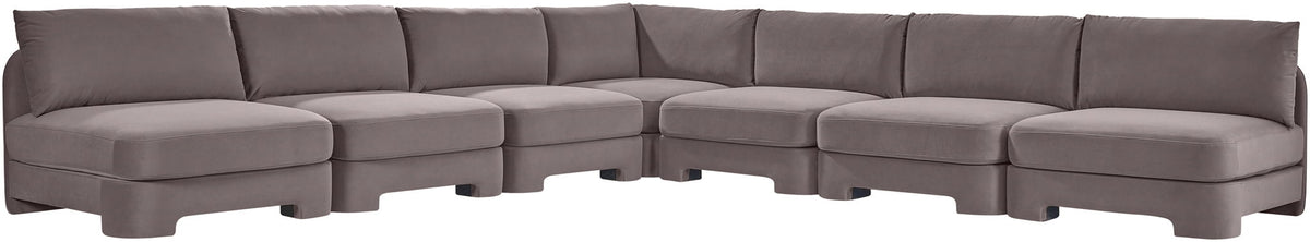 Hammond - Velvet Performance Fabric Upholstered 7 Piece Armless Sectional