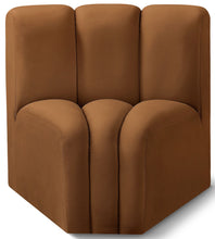 Load image into Gallery viewer, Arc - Velvet Curved Corner Chair - Saddle
