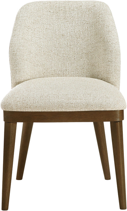 Valeo - Linen Textured Fabric Upholstered Dining Chair (Set of 2) - Painted Brown Base