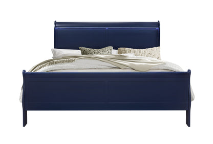 Charlie - King Bed With LED Headboard & Footboard - Blue