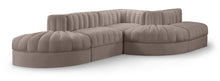 Load image into Gallery viewer, Rummi - Rounded Velvet Performance Fabric Upholstered 5 Piece Modular Sectional
