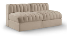 Load image into Gallery viewer, Rummi - Velvet Performance Fabric Upholstered 2 Piece Modular Armless Loveseat

