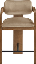 Load image into Gallery viewer, Cedra - Velvet Performance Fabric Upholstered Counter Stool - Brown Frame

