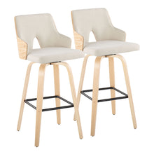Load image into Gallery viewer, Stella - Contemporary Fixed Height Barstool With Swivel Square Footrest (Set of 2)
