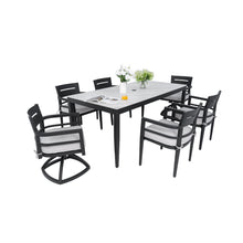 Load image into Gallery viewer, Modern Outdoor Patio Dining Set With Table And Chairs With Sunbrella Cushions
