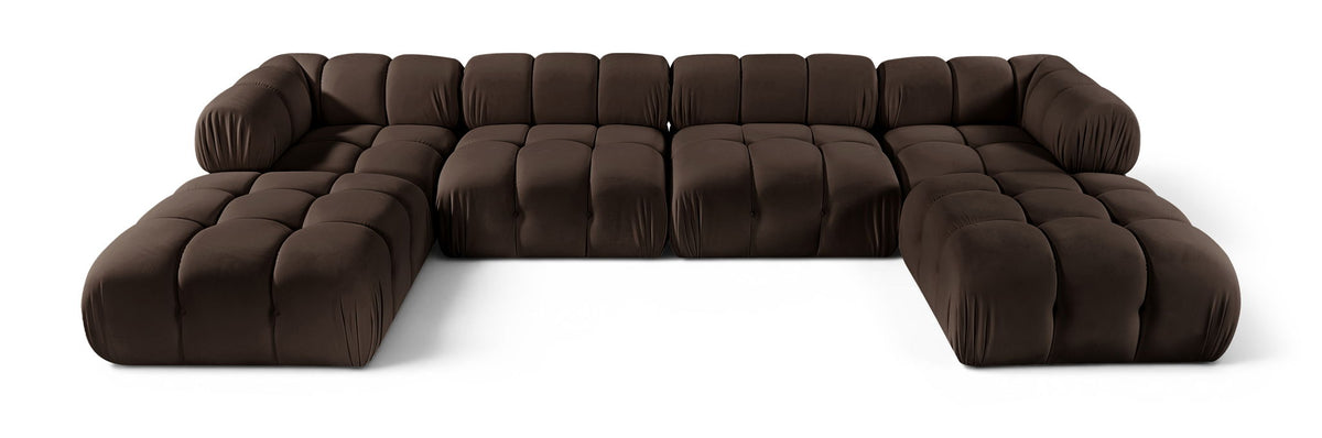 Orin - Velvet 6 Piece Modular Double Chaise Sectional