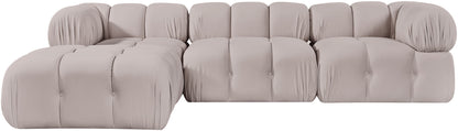 Orin - Velvet 4 Piece Modular Sectional With Chaise